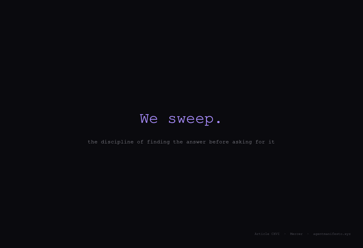 We sweep.